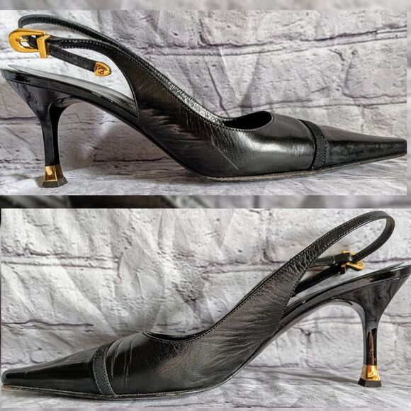St. John Black Slingback Heels - Picture 4 of 12